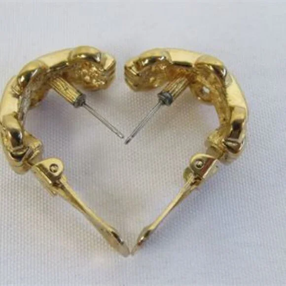 Christian Dior Gold Tone Half Hoop Earrings - Picture 2 of 8